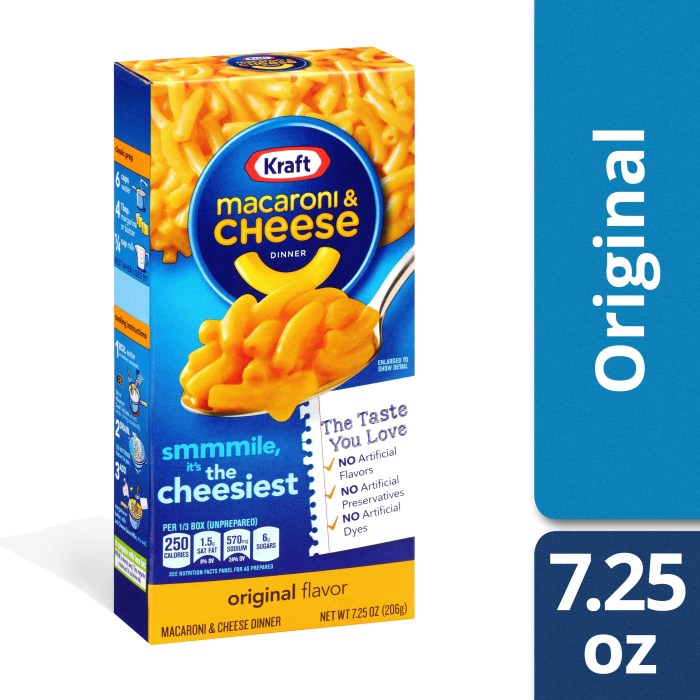 Cheese nutrition kraft macaroni facts box nutritional mac label value original boxed