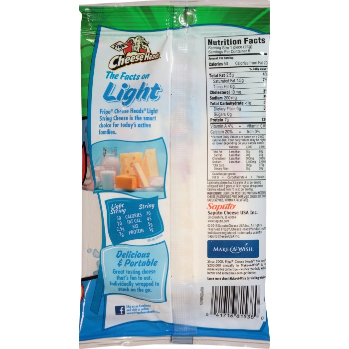 Sargento light string cheese nutrition