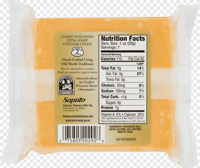 Tillamook sharp cheddar cheese nutrition