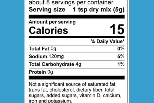 Cheese balls nutrition label