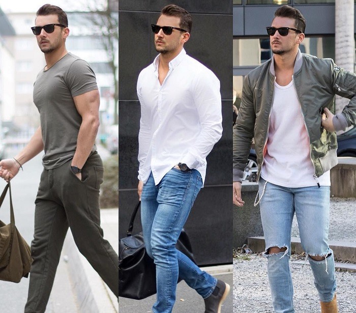 Airport men's travel fashion