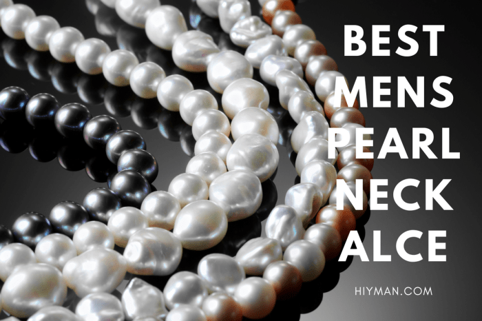 Pearl necklace mens fashion